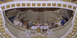 „Das letzte Abendmahl“, Deckenfresko von Januarius Zick in der Basilika