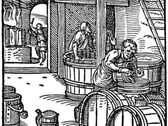 Holzschnitt „Der Bierbreuwer“ aus Jost Ammans Ständebuch aus dem Jahre 1568