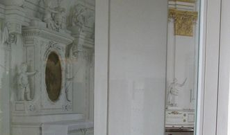 Glastür zur Empore der Wiblinger Klosterkirche