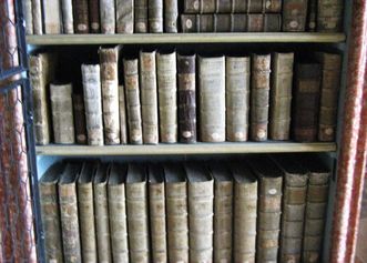 Buchrücken in der Klosterbibliothek Wiblingen
