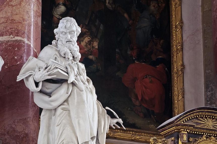 Kloster Wiblingen, Klosterkirche, Figur am Hochaltar