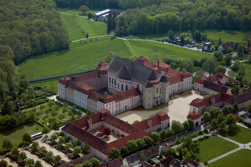 Kloster Wiblingen, außen, Luftaufnahme